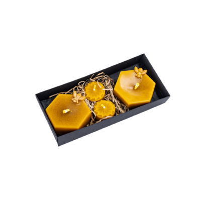 Bičių vaško korio formos žvakių rinkinys