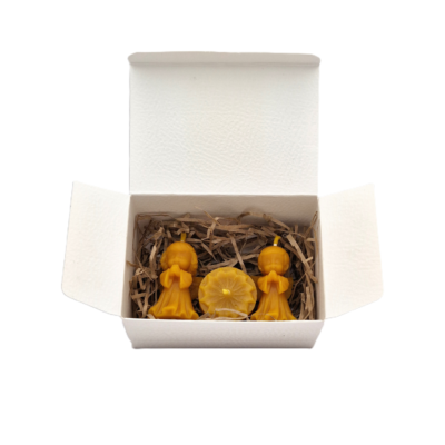 Bičių vaško angeliukų formos žvakių rinkinys