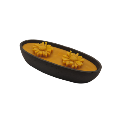 Bičių vaško žvakė „Navis” betoniniame indelyje