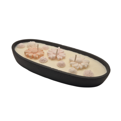 Sojų vaško žvakė „Cinitas” betoniname indelyje su dovanų dėžute