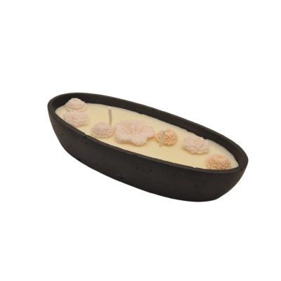 Sojų vaško žvakė „Navis” betoniniame indelyje