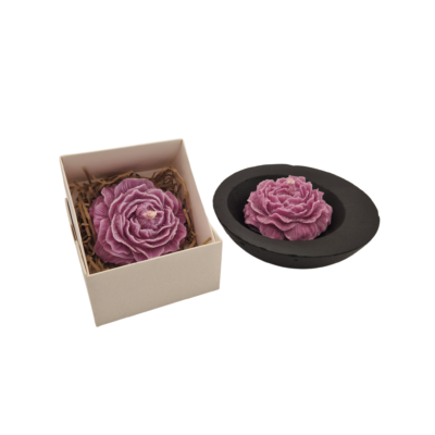 Sojų vaško gėlės formos žvakė – Juodasis opiumas